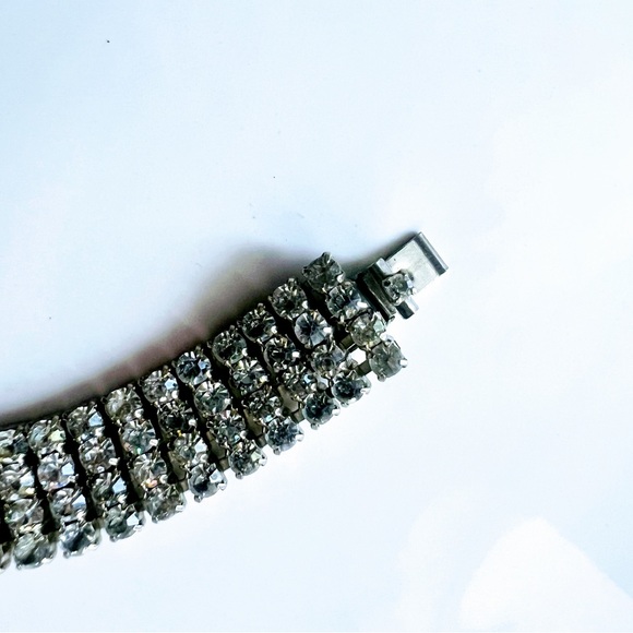 Hollywood Classic Collectable Rhinestone 5 Row Crystal Choker Necklace EVC - Picture 11 of 11